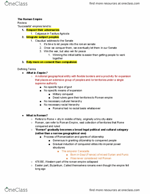 HUMAN 1AS Lecture Notes - Lecture 5: Pyrrhic Victory, Calgacus, Roman Kingdom thumbnail