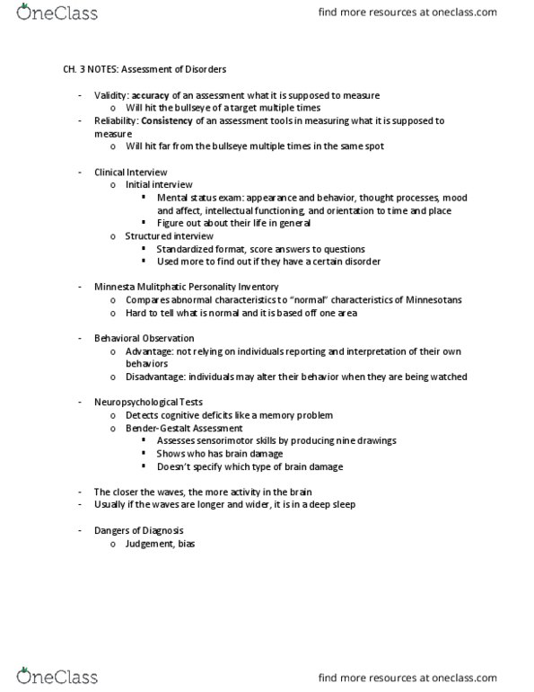 CLP 3144 Lecture Notes - Lecture 3: Mental Status Examination, Structured Interview thumbnail