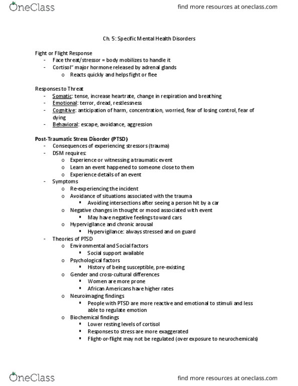 CLP 3144 Lecture Notes - Lecture 4: Agoraphobia, Anxiety Disorder, Cognitive Behavioral Therapy thumbnail