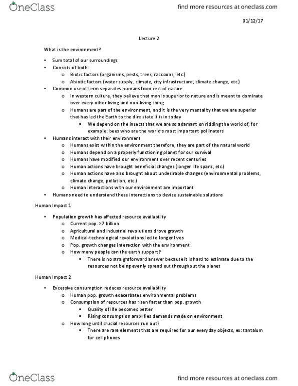 ENVS 1000U Lecture Notes - Lecture 2: Alternative Energy, Sea Level Rise, Habitat Destruction thumbnail