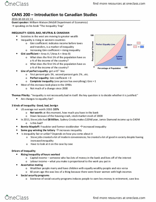 CANS 200 Lecture Notes - Lecture 11: Infant Mortality, Ice Cream, Positional Good thumbnail