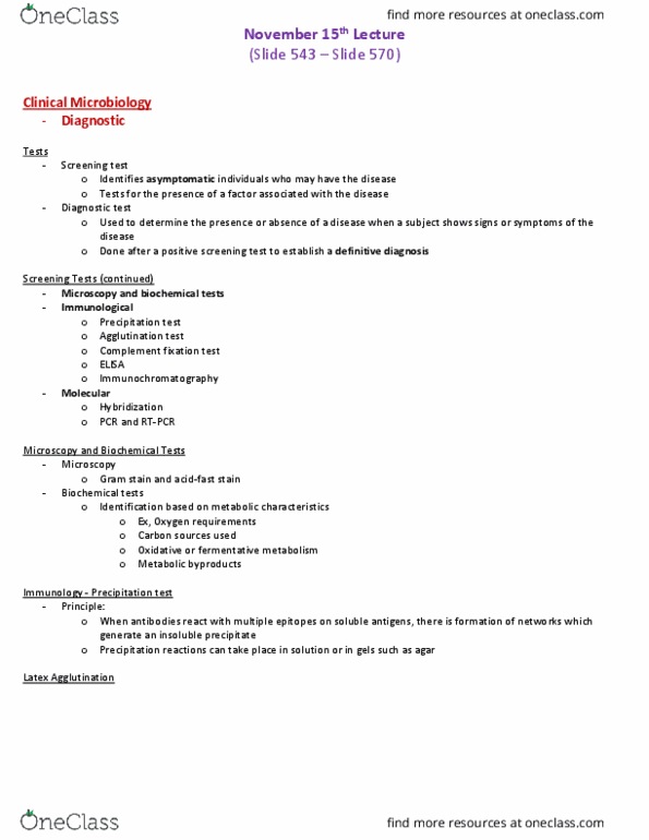 BIO 3124 Lecture Notes - Lecture 7: Mycoplasma, Reverse Transcriptase, Positive And Negative Predictive Values thumbnail