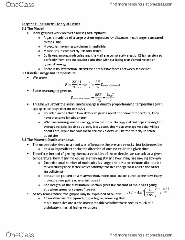 CHEM 204 Lecture Notes - Lecture 3: Collision Frequency, Viscosity, Partial Pressure thumbnail