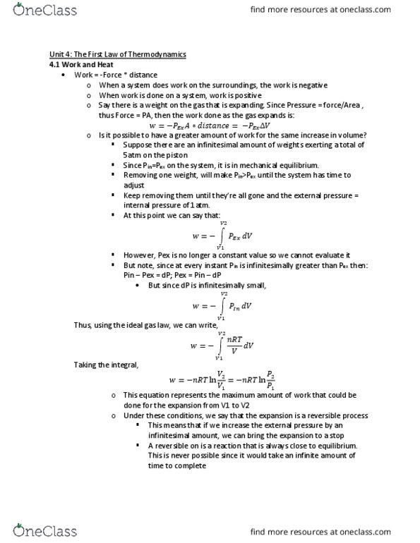 CHEM 204 Lecture Notes - Lecture 2: Heat Capacity Ratio, Bond Energy, Stoichiometry thumbnail