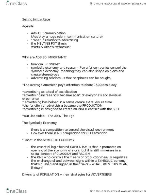 CCT316H5 Lecture Notes - Essential Logic, Consumerism, Domestic Worker thumbnail