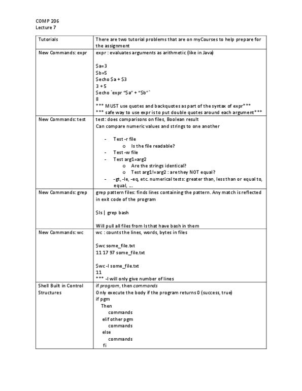 COMP 206 Lecture 7: COMP 206 Lecture 7 thumbnail