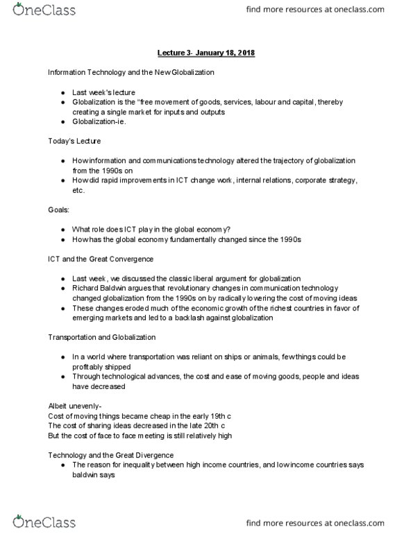 SOC236H5 Lecture Notes - Lecture 3: Human Capital, Outsourcing, Uniqlo thumbnail