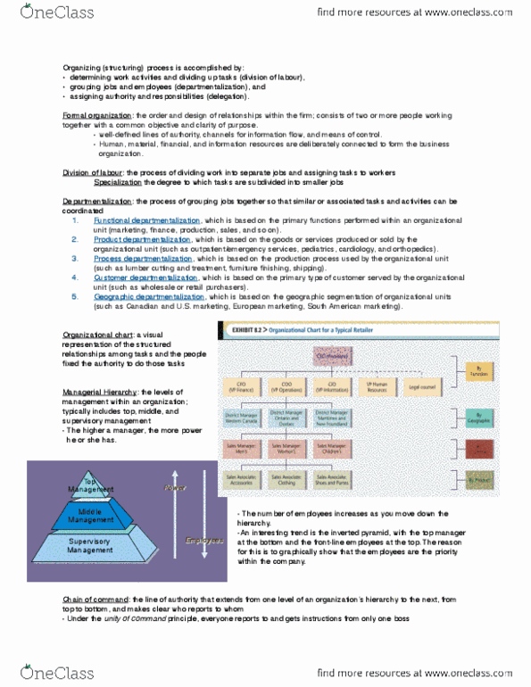 ENTI 201 Chapter Notes - Chapter 8: Hierarchical Organization, Departmentalization, Organizational Chart thumbnail