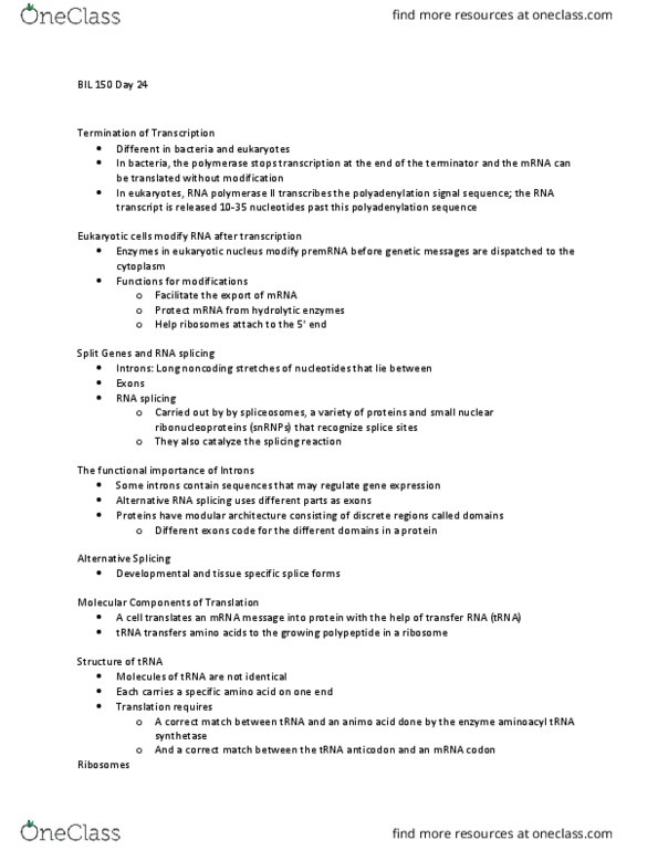 BIL 150 Lecture Notes - Lecture 24: Nonsense Mutation, Mutation, Missense Mutation thumbnail