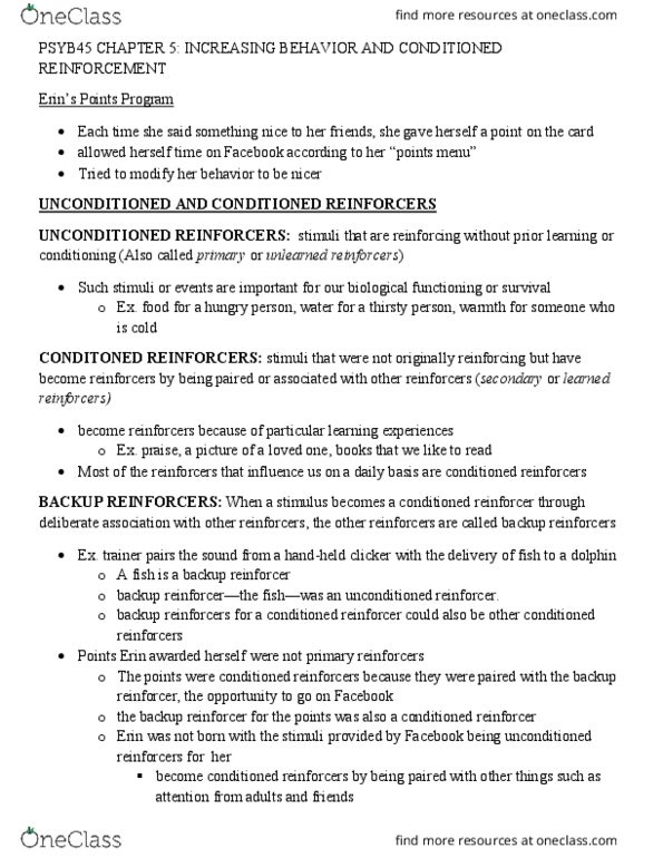 PSYB45H3 Chapter Notes - Chapter 5: Market Economy, Reinforcement, Token Economy thumbnail