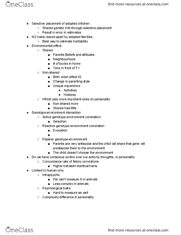 PSYC 305 Lecture Notes - Lecture 6: Inclusive Fitness, Pullstring, Human Nature thumbnail