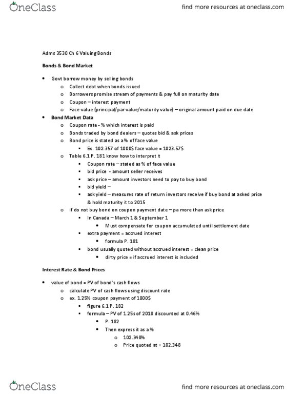 ADMS 3530 Chapter Notes - Chapter 6: Prime Rate, Eurodollar, Dbrs thumbnail