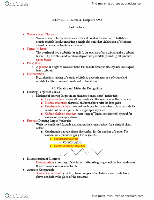 CHEM 001B Lecture Notes - Lecture 4: Polycyclic Aromatic Hydrocarbon, Molecular Orbital Diagram, Diamagnetism thumbnail