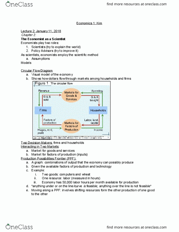 ECON 1 Lecture Notes - Lecture 2: Comparative Advantage, Absolute Advantage, Opportunity Cost thumbnail