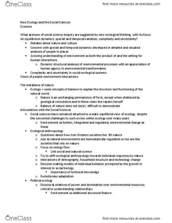 ENVR 203 Chapter Notes - Chapter SCOONES reading: Common-Pool Resource, Co-Creation, Collective Action thumbnail