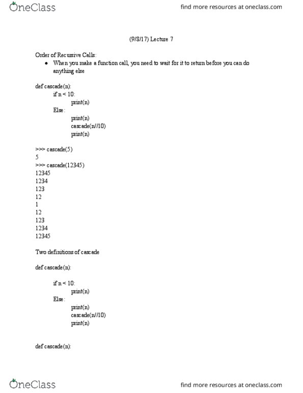 COMPSCI 61A Lecture Notes - Lecture 7: Fibonacci Number, Pseudocode thumbnail