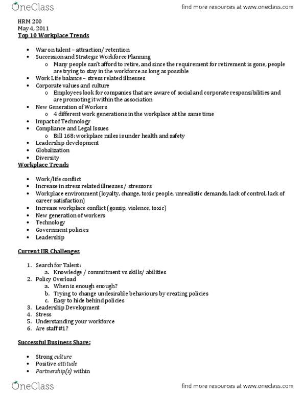 HRM200 Chapter Notes -Organizational Communication, Leadership Development, Human Resources thumbnail