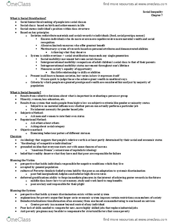 SOC101 Chapter Notes - Chapter 7: Symbolic Interactionism, Simon Kuznets, Omen thumbnail