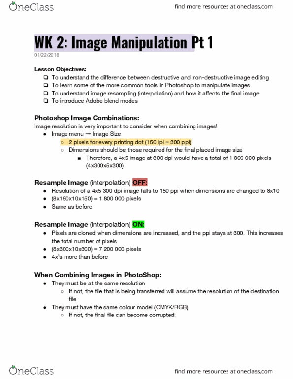 GCM 111 Lecture Notes - Lecture 1: Photo Manipulation, Image Resolution, Nondestructive Testing thumbnail