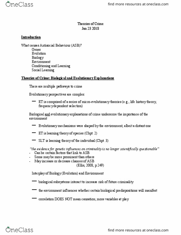 PSY 622 Lecture Notes - Lecture 2: Murder Of James Bulger, Limbic System, Truancy thumbnail