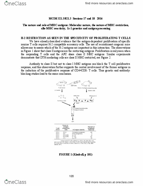 MCIM 321 Lecture Notes - Lecture 17: Ovalbumin, Lipid Bilayer, Immunogenicity thumbnail