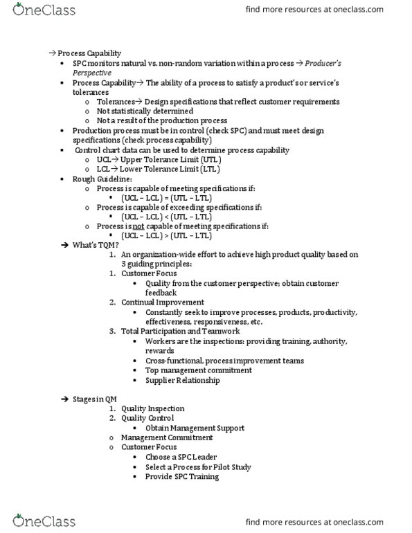 Business Administration 1220E Lecture Notes - Lecture 5: Walter A. Shewhart, Pdca, Business Process Reengineering thumbnail