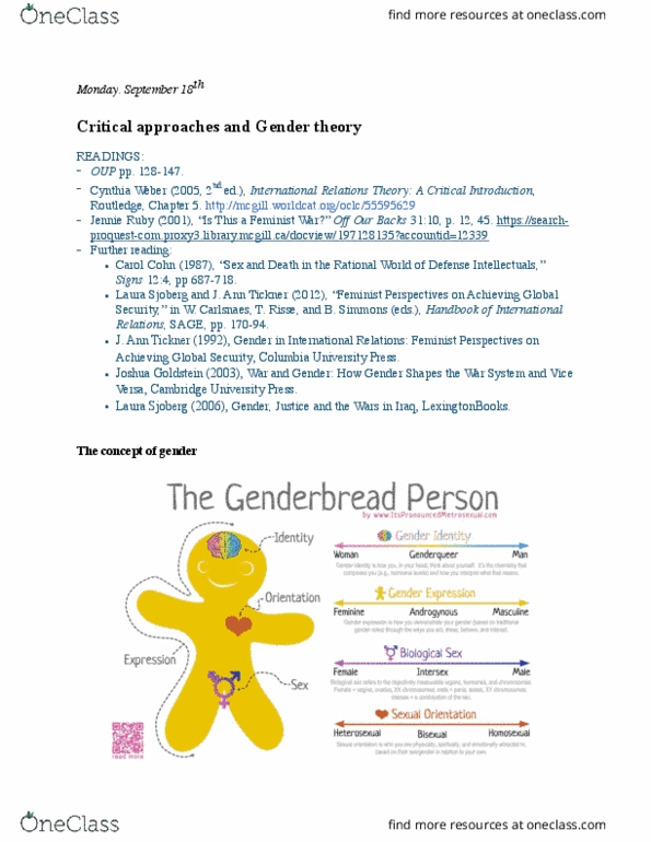 POLI 244 Lecture Notes - Lecture 6: Columbia University Press, Off Our Backs, Gender Studies thumbnail
