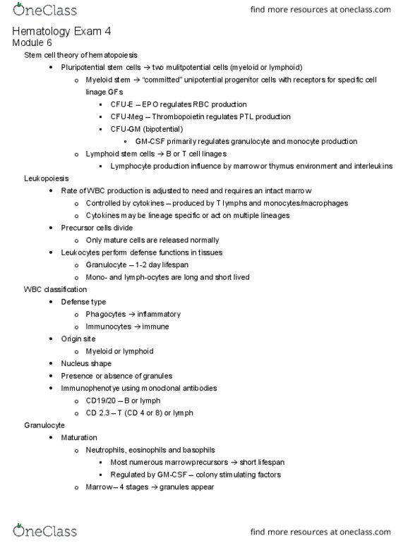 BIOL-4670 Lecture Notes - Lecture 4: Monocytosis, Diluent, Hyperlipidemia thumbnail