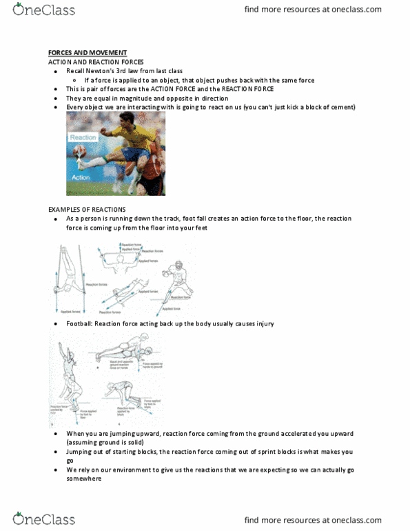 Kinesiology 2241A/B Lecture Notes - Lecture 8: Space Suit, Centrifugal Force, Edward Higgins White thumbnail
