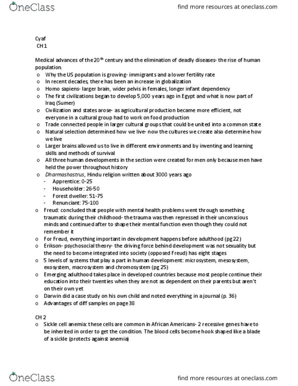 BIOS 101 Lecture Notes - Lecture 1: Heritability, Miscarriage, Blastocyst thumbnail