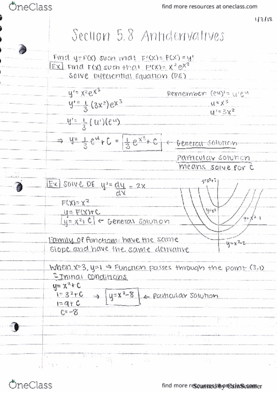 MAT 17B Lecture 1: Section 5.8 Antiderivatives thumbnail