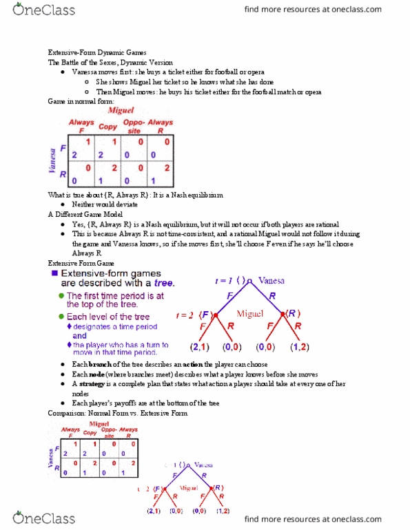 CAS EC 101 Lecture Notes - Lecture 24: Matching Pennies, Stackelberg Competition, Subgame thumbnail