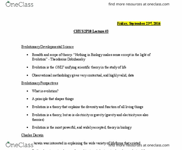 CHYS 2P10 Lecture Notes - Lecture 3: Major Force, Y Chromosome, Chromosome thumbnail
