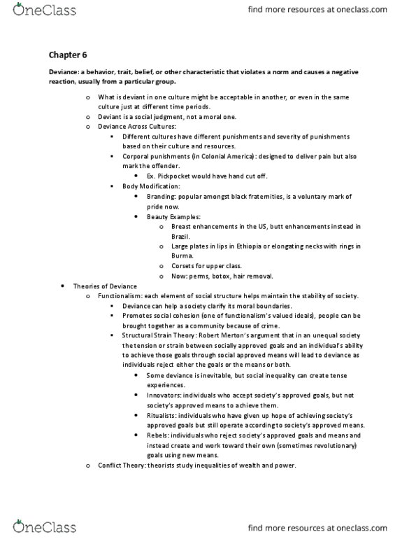 SOC-2010 Chapter Notes - Chapter 6: Burglary, Signify, Insider Trading thumbnail