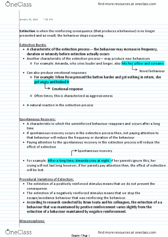 PSYCO282 Chapter Notes - Chapter 5: Reinforcement thumbnail