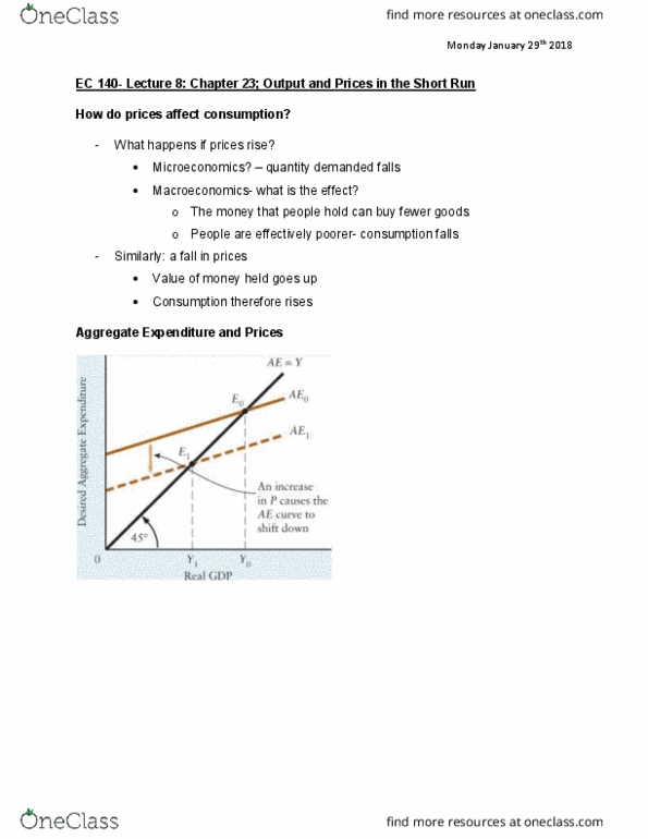 EC140 Lecture Notes - Lecture 8: Diminishing Returns, Aggregate Demand thumbnail