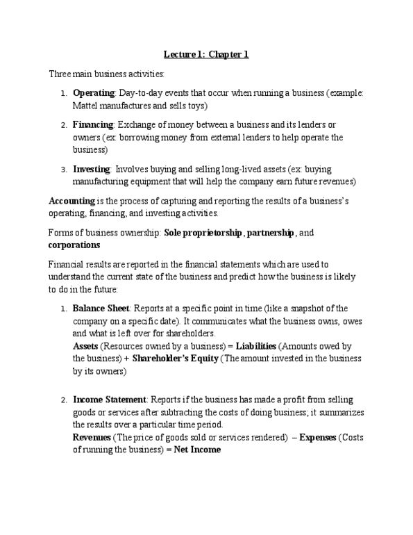 AFM123 Lecture : ARBUS102 - Pt.1 Mangement The course ARBUS 102 is split into two very distinct sections; accounting and management. This study contains all the lecture notes and powerpoint slides. As well, the entire textbook 'Accounting Information for Managers' is summ thumbnail