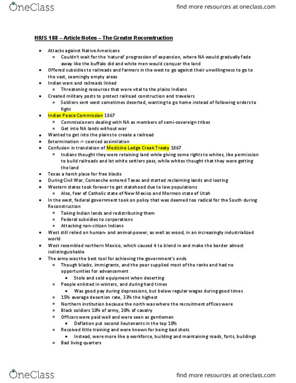 HIUS 188 Chapter Notes - Chapter Article Notes: Timber Culture Act, States Of Germany, Hydraulic Mining thumbnail