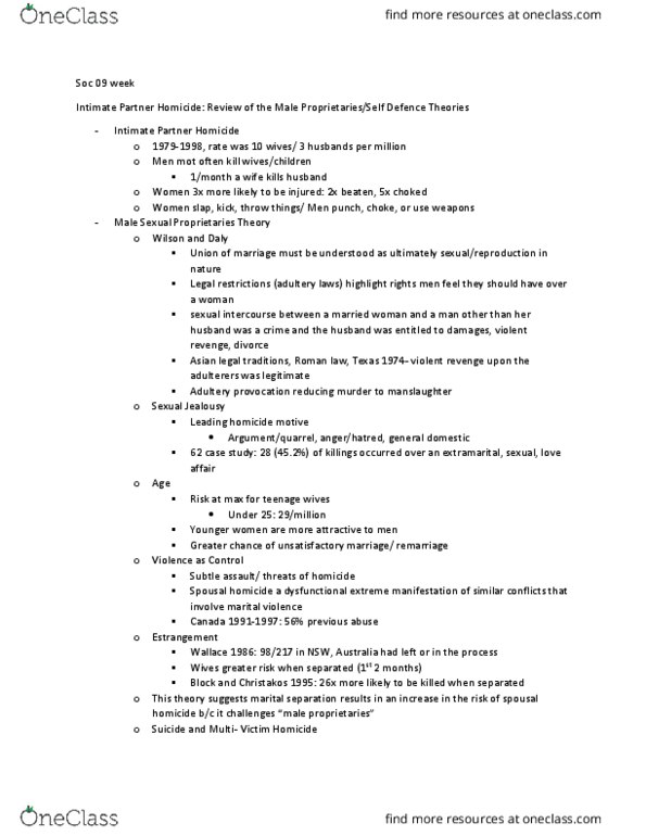 SOC 2760 Lecture Notes - Lecture 9: Sample Size Determination, Familicide, Homicide thumbnail