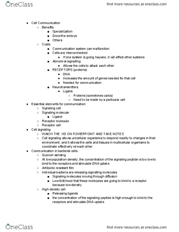 BIOL 1107 Lecture Notes - Lecture 15: Apoptosis, Gastrulation, Cytosol thumbnail