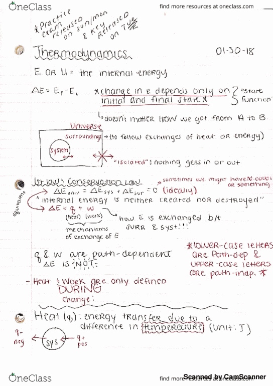 CH 201 Lecture 7: Law #1 of Thermodynamics thumbnail