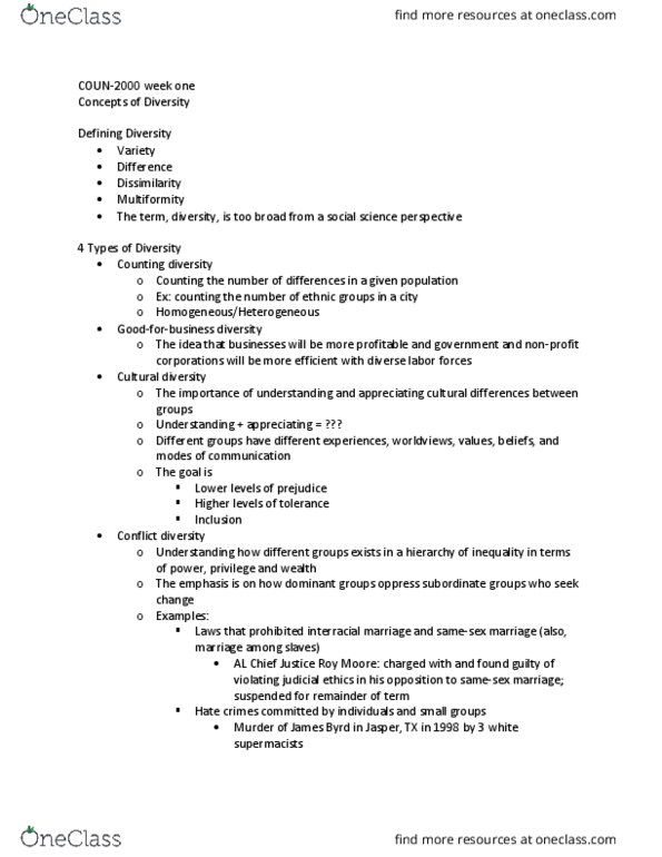 COUN 1000 Lecture Notes - Lecture 1: Socioeconomic Status, Family Values, Market Economy thumbnail