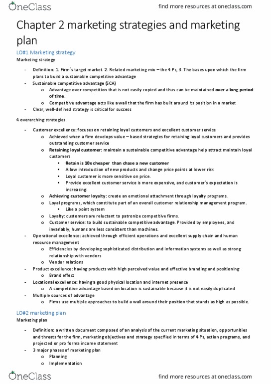 COMMERCE 2MA3 Lecture Notes - Lecture 2: Strategic Planning, Strategic Business Unit, Competitive Advantage thumbnail