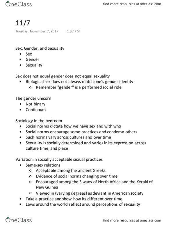 GOVT 2225 Lecture Notes - Lecture 11: Michel Foucault, Heterosexuality, Hookup Culture thumbnail