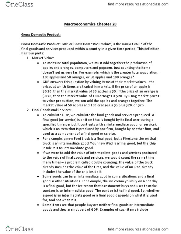 ECON 1010 Chapter Notes - Chapter 20: Indirect Tax, Potential Output, Black Market thumbnail