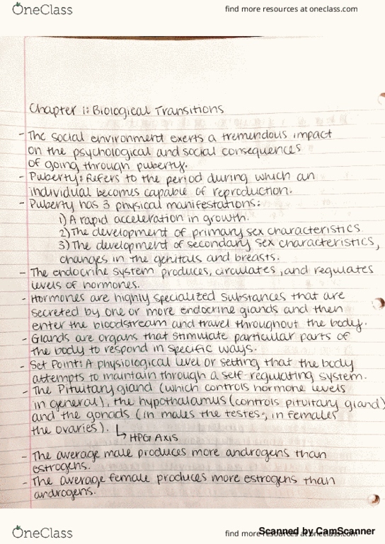 ED PSYCH 321 Chapter 1: Chapter 1: Biological Transitions thumbnail
