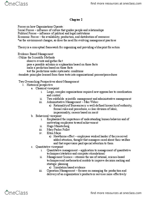 MAN 3025 Lecture Notes - Lecture 5: Mary Parker Follett, Elton Mayo, Facility Location Problem thumbnail