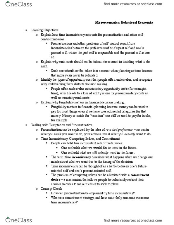 ECON 200 Chapter Notes - Chapter 8: Cognitive Bias, Spring Break, Fallacy thumbnail
