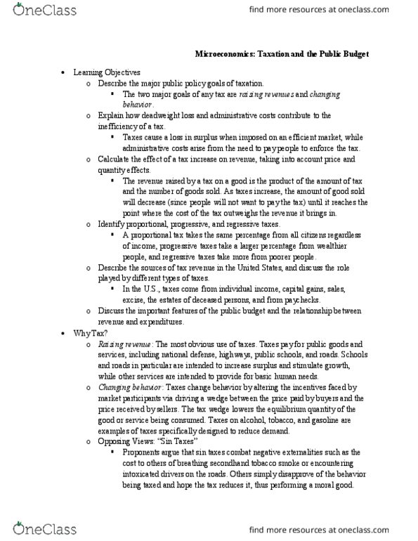 ECON 200 Chapter Notes - Chapter 20: Flat Tax, Tax Rate, Keynesian Economics thumbnail