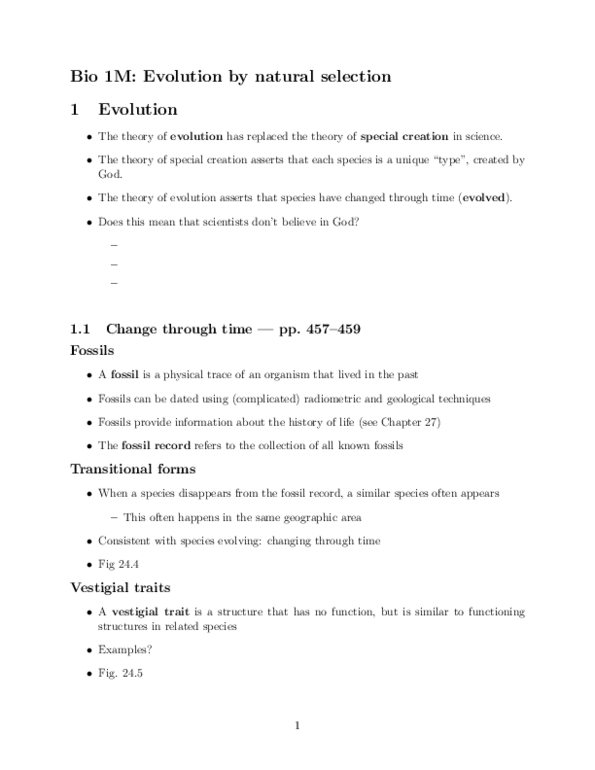 BIOLOGY 1M03 Lecture 9: Notes - Package 1 thumbnail